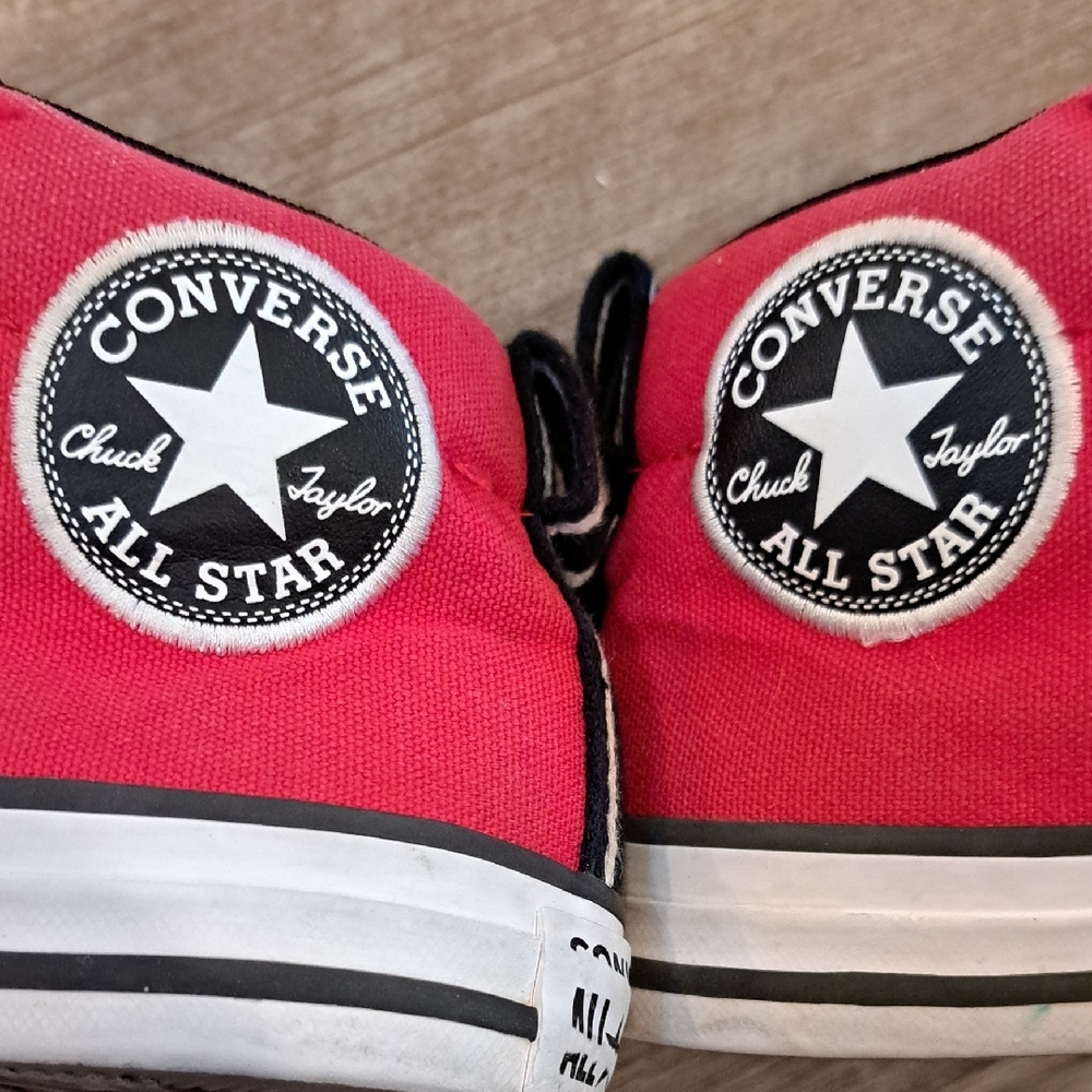 Converse Red and Black High-Top Sneakers - Picture 7 of 8